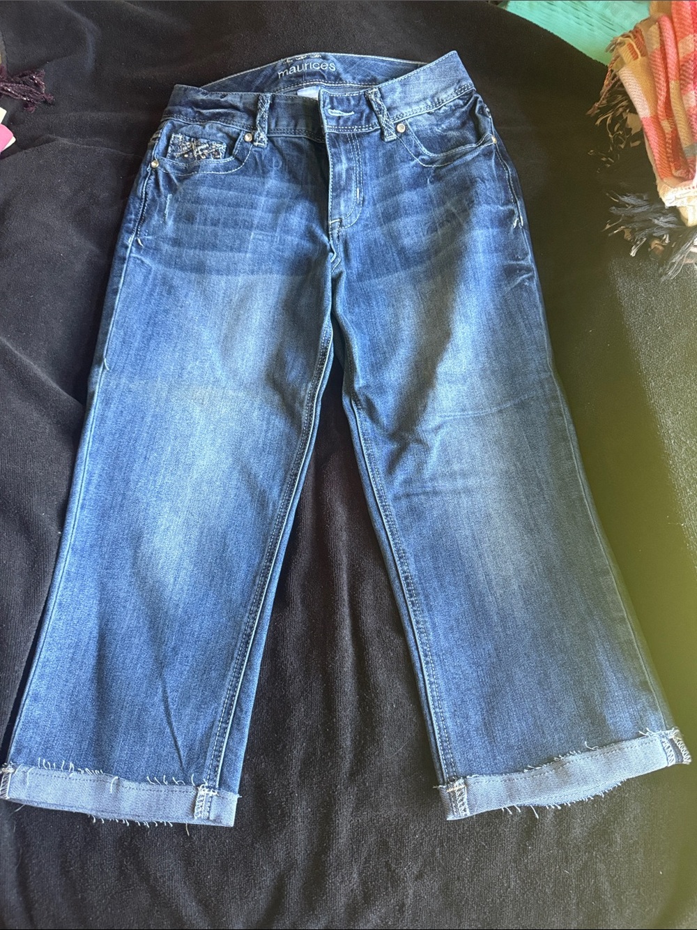 Maurices Medium Blue Wide-Leg Cropped Jeans